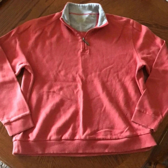 Paradise Collection Peach 1/4 Zip Pull Over Sweater Large - Picture 1 of 3